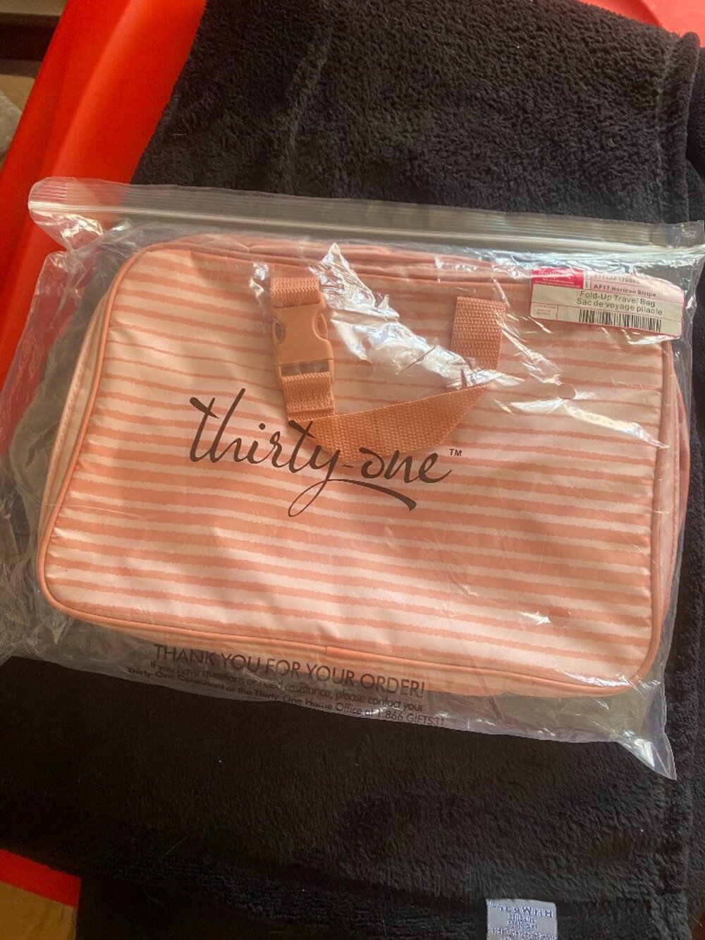 Thirty One Baubles and Bracelets case & fold up travel bag Horizon Stripe